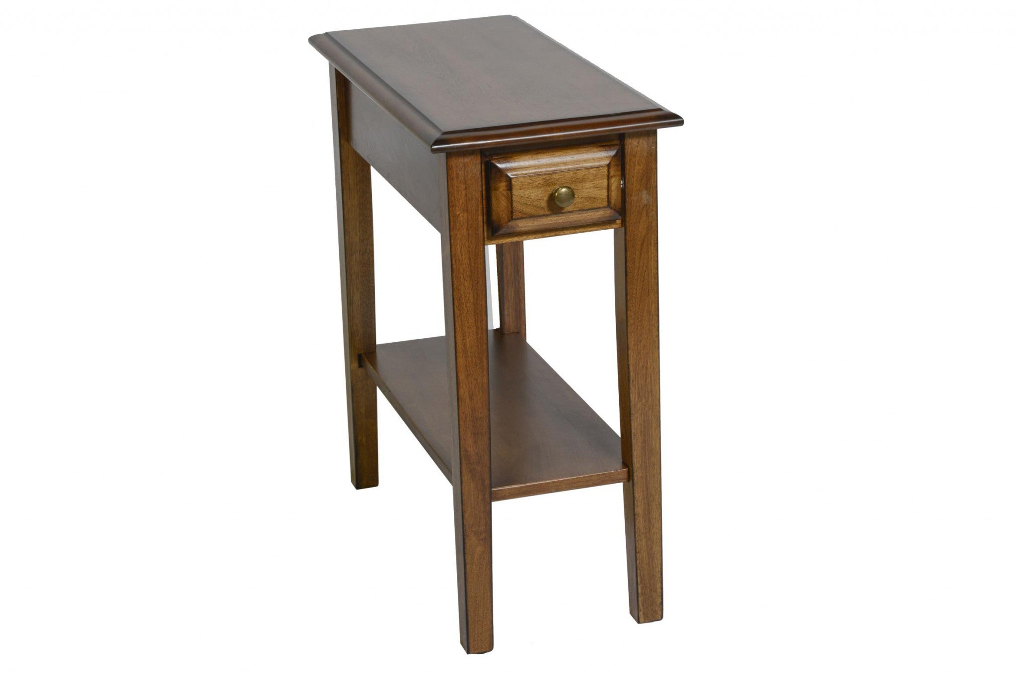 Burnished Walnut Finish Hardwood End Table
