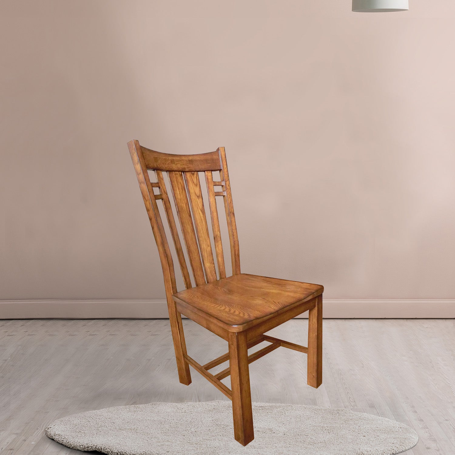 22" X 17" X 39" Burnished Walnut Hardwood Side Chair