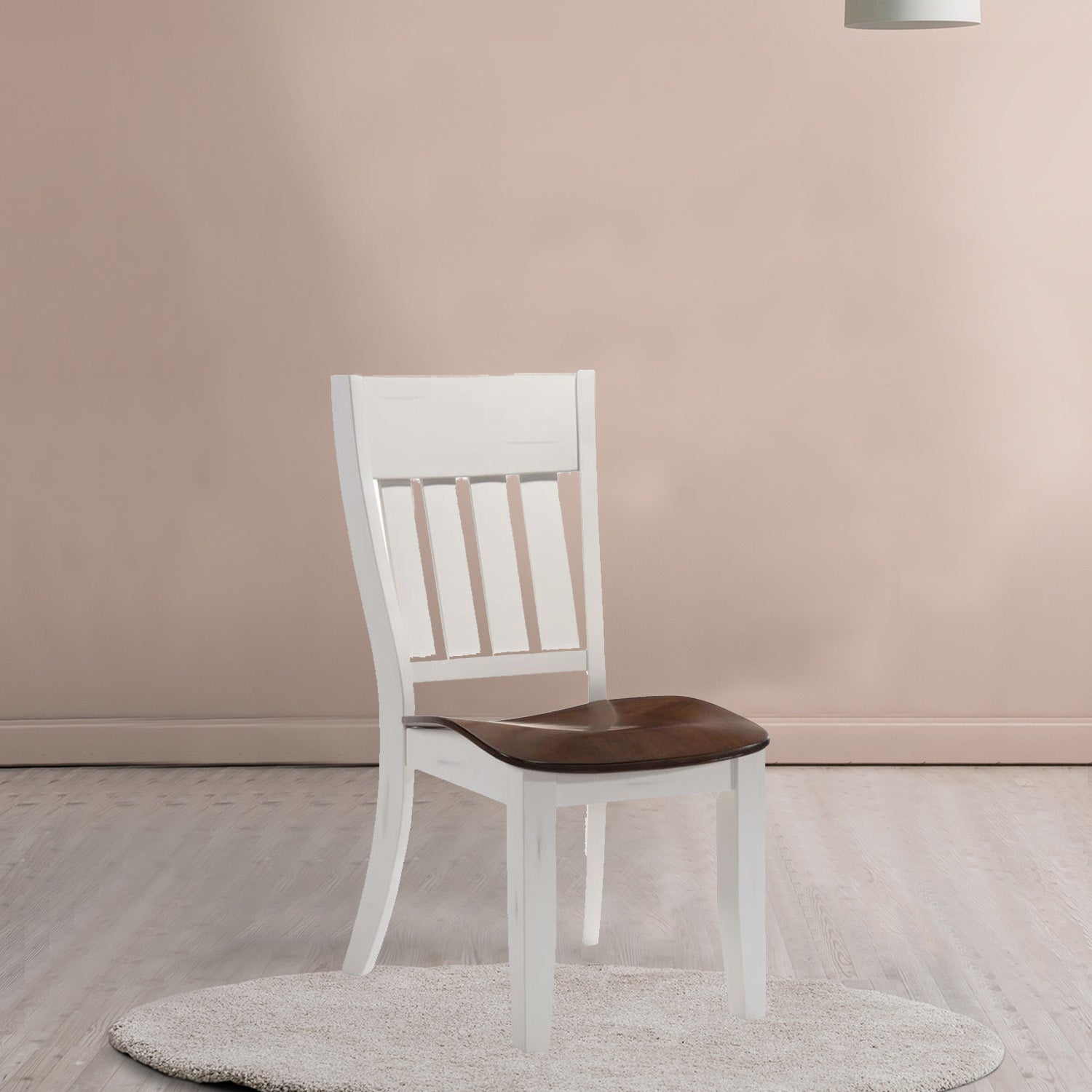 23" X 19" X 39" White Cinnamon Hardwood Side Chair