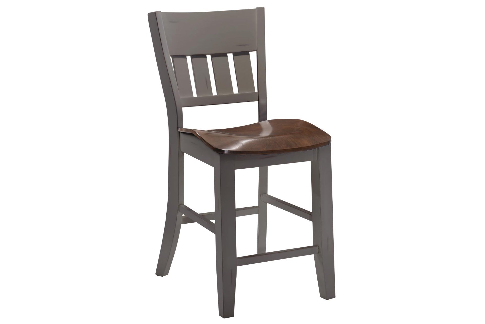 24" X 19" X 41" Grey Cinnamon Hardwood Barstool