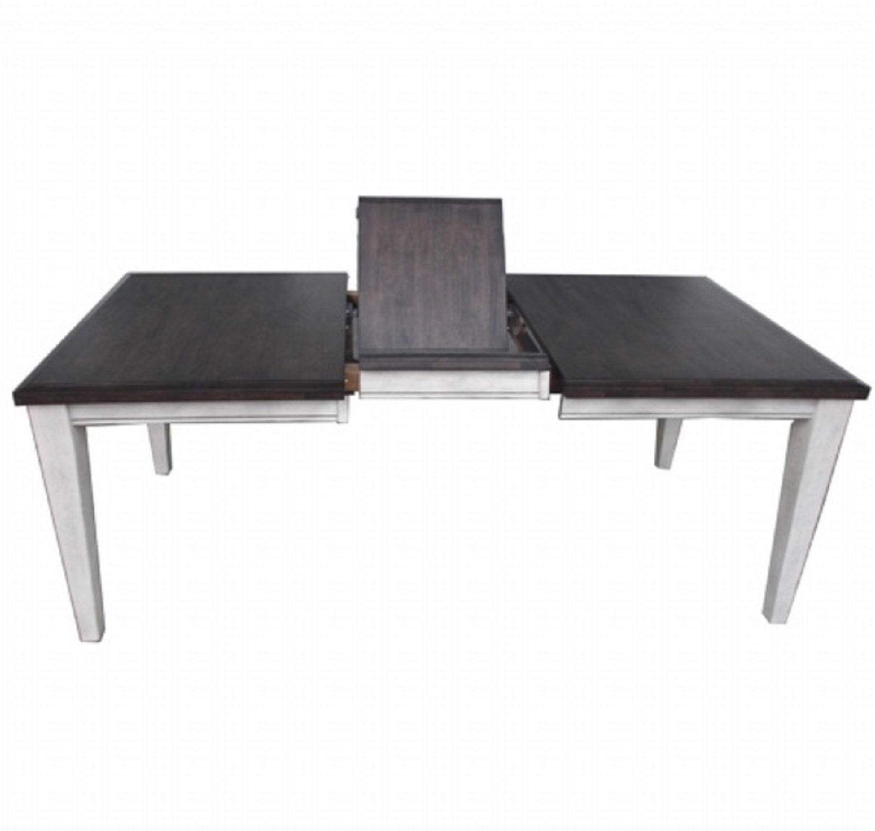 78" X 40" X 29.625" Antique White Walnut Hardwood Dining Table w Butterfly Leaf