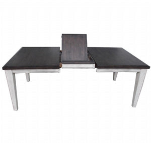 78" X 40" X 29.625" Antique White Walnut Hardwood Dining Table w Butterfly Leaf