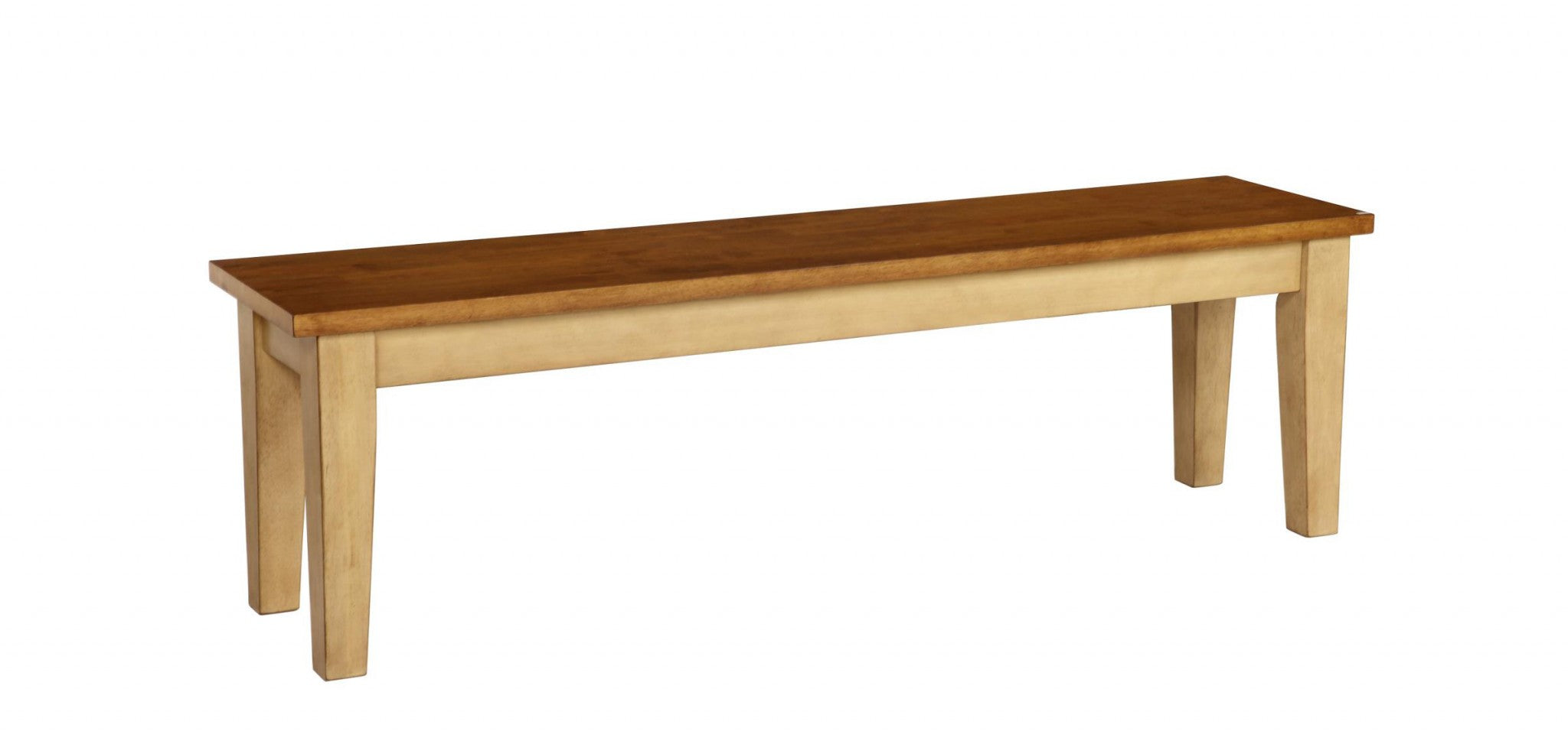 Two Tone Light and Harvest Finish Hardwood Accent Bench