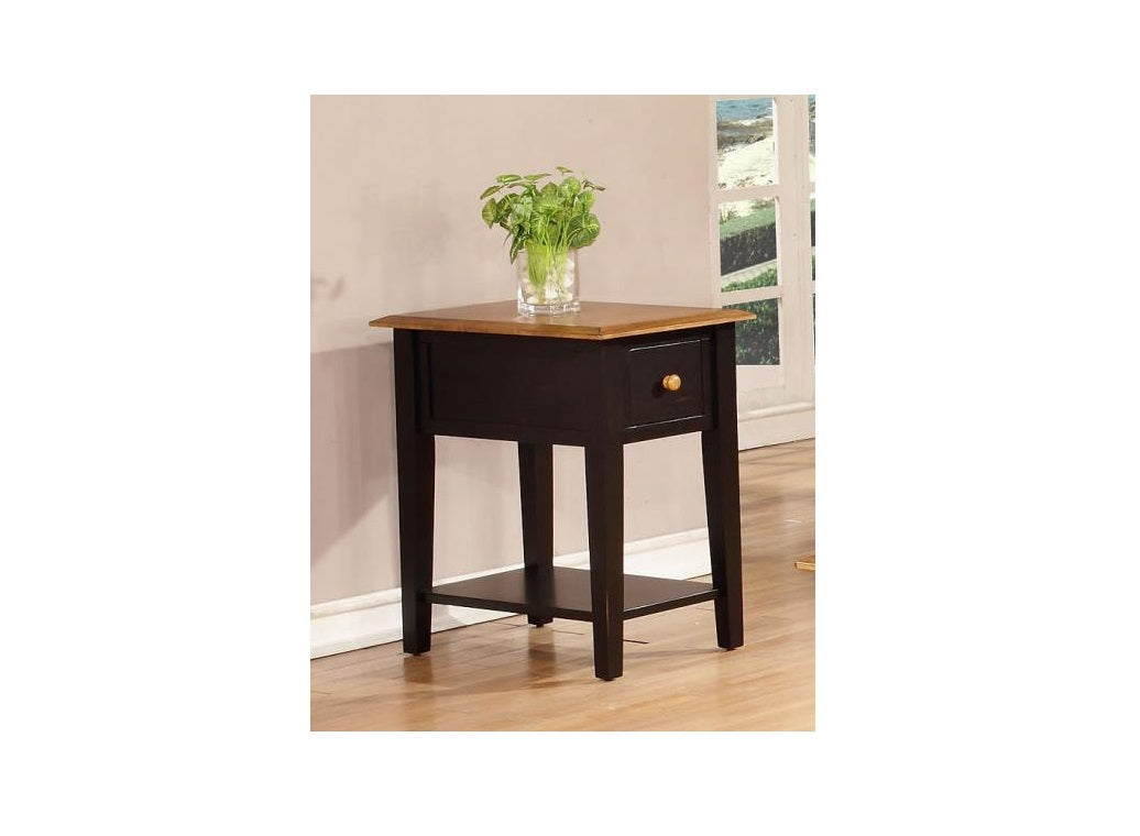 16" X 24" X 25" Harvest Black Hardwood End Table