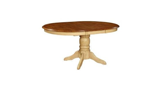 42" X 57" X 30" Two Tone Hardwood Pedestal Table