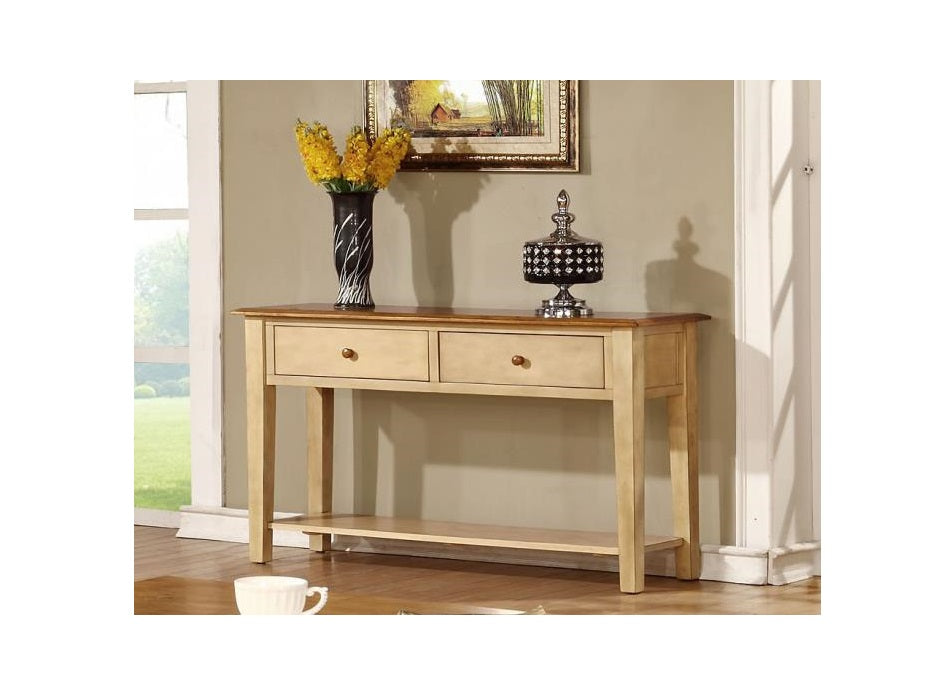 Two Tone Finish Hardwood Sofa or Console Table