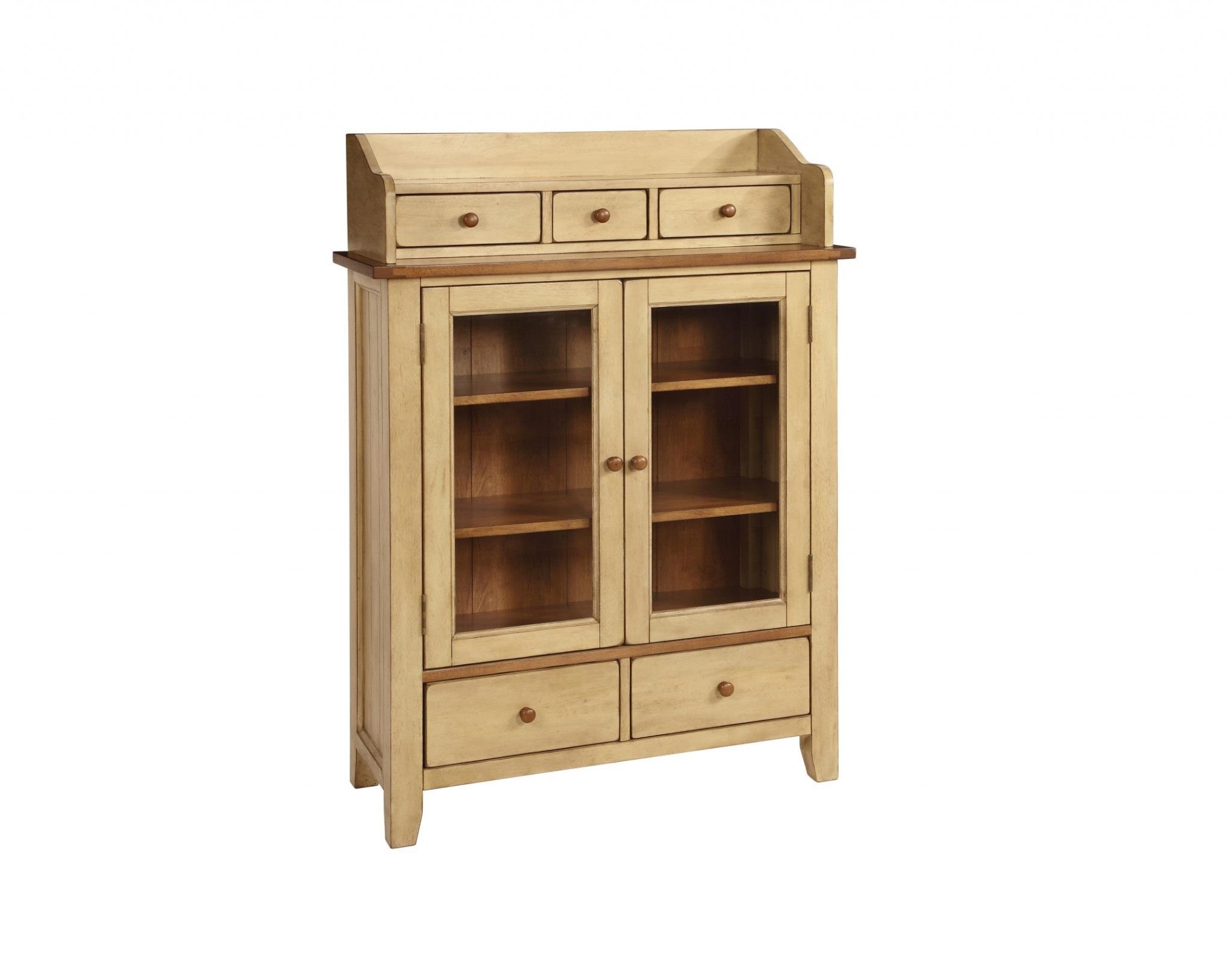 38" X 16" X 54" Two Tone Hardwood Display Cabinet