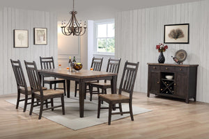 47.625" X 54" X 41.5" Two-Tone Hardwood 8 Piece Dining Set
