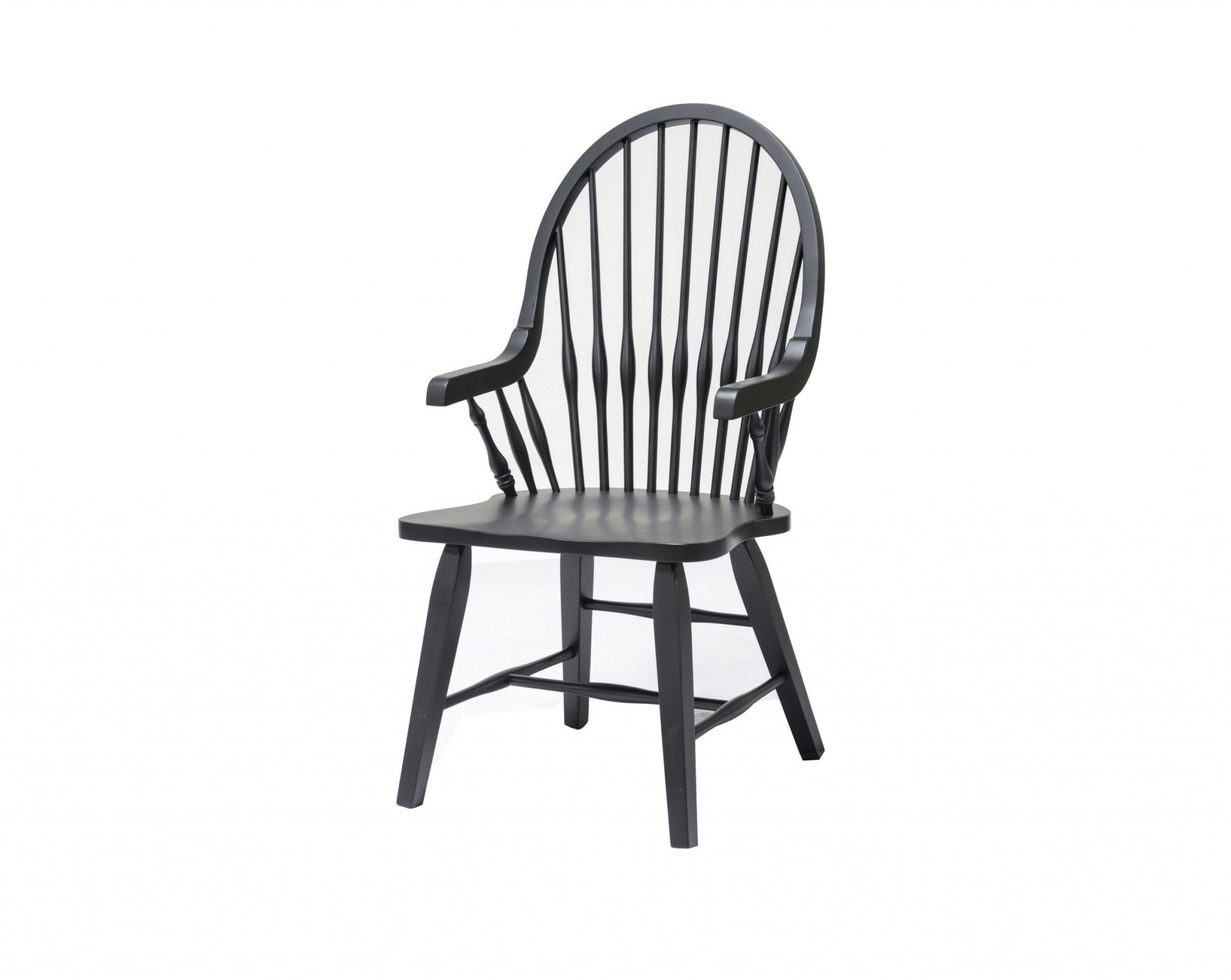 21.5" X 21.5" X 41" Black Hardwood Teakwood Arm Chair