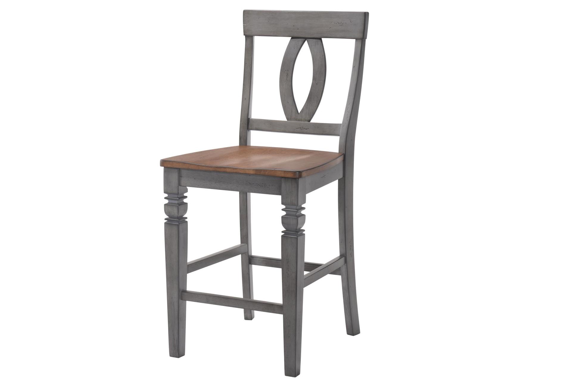 21" X 19" X 41" Storm Grey Maple Hardwood Barstool