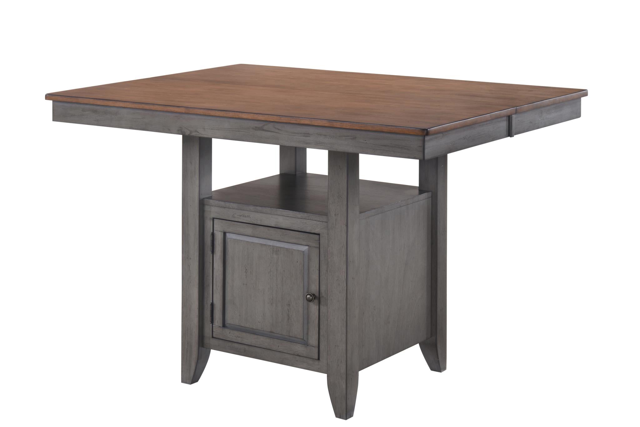 55" X 54" X 36" Storm Grey Maple Hardwood Gathering Table