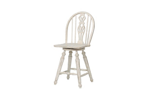 22" X 22" X 41" Vintage Estates Veneer Solid Wood Swivel Barstool
