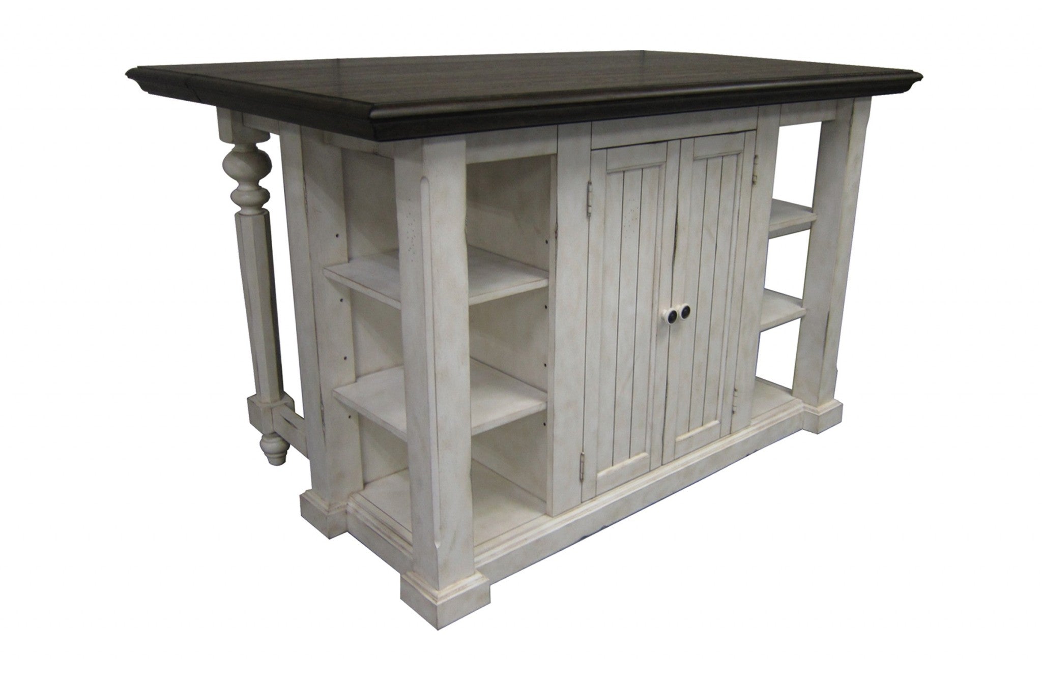 60" X 38" X 36" Vintage Estates Veneer Solid Wood Kitchen Island