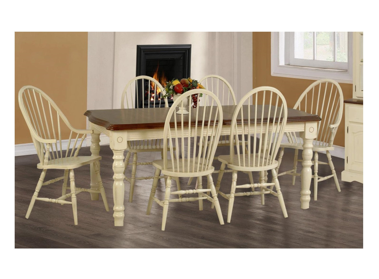 42" X 76" X 30" Buttermilk Cherry Hardwood Table