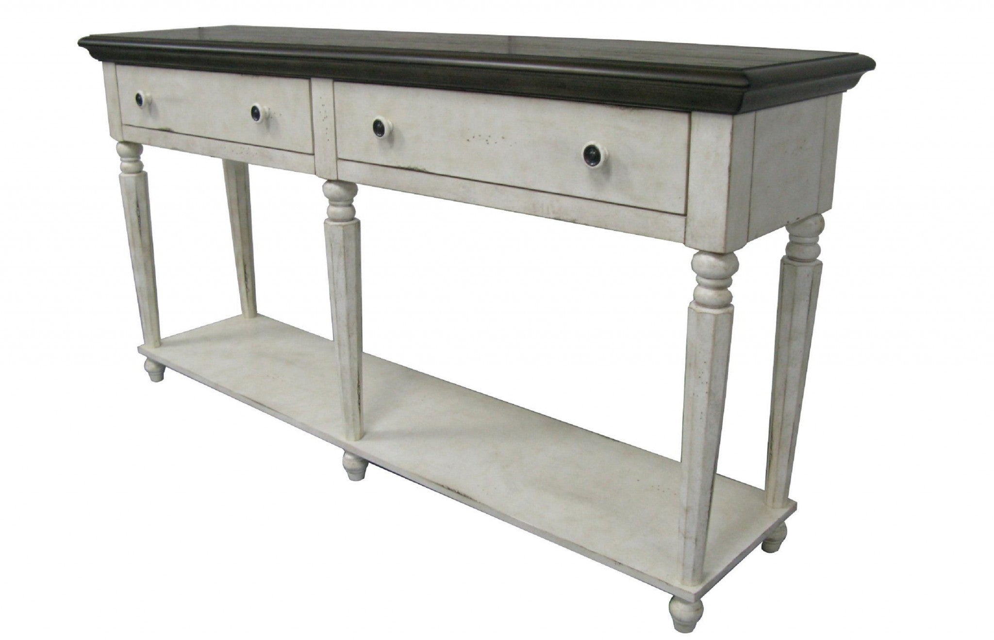 62" X 16" X 32" Vintage Estates Rubberwood Sofa Table