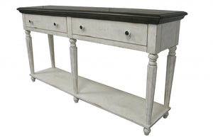 62" X 16" X 32" Vintage Estates Rubberwood Sofa Table