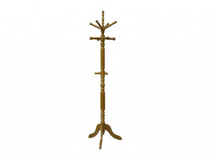 12" X 12" X 74.5" Tobacco Hardwood Coat Stand