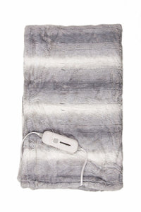 50" x 60" Grey & White Modern Contemporary Heated  Throw Blankets