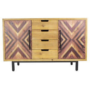 47.25" X 15.75" X 30" Brown MDF Contemporary Wooden Sideboard Cabinet