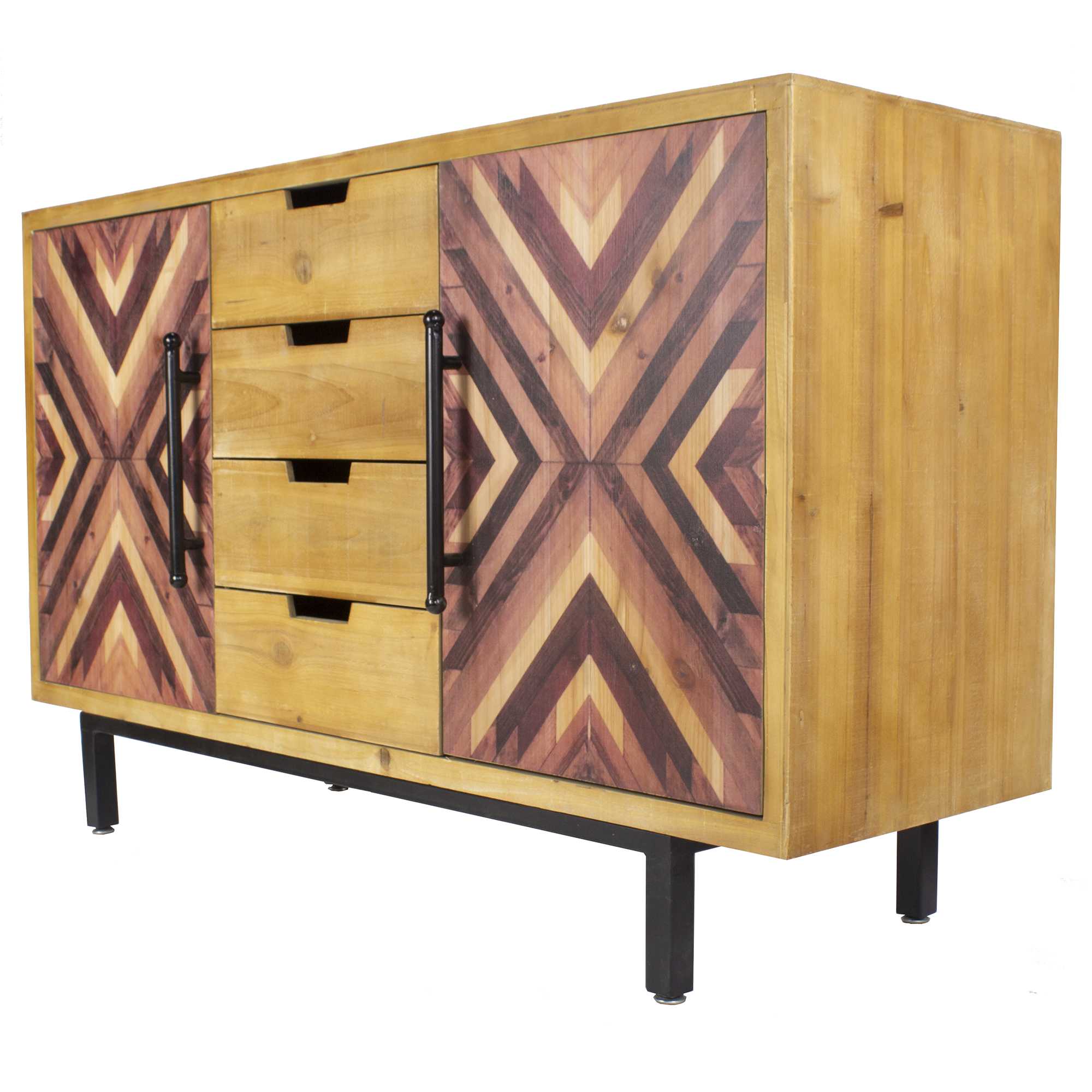 47.25" X 15.75" X 30" Brown MDF Contemporary Wooden Sideboard Cabinet