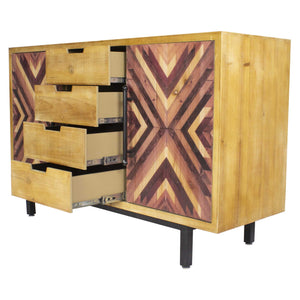 47.25" X 15.75" X 30" Brown MDF Contemporary Wooden Sideboard Cabinet
