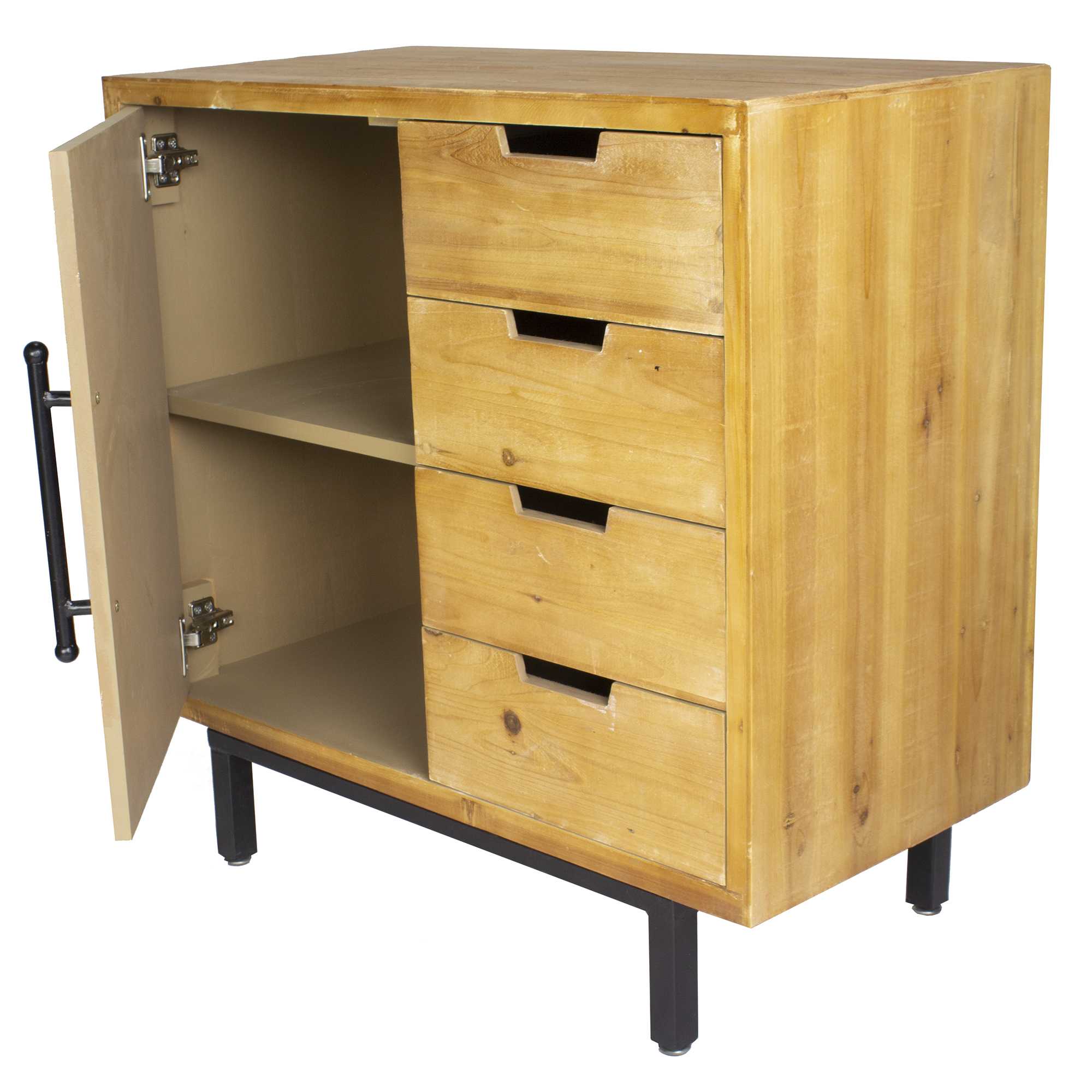 31.5" X 15.75" X 31.5" Brown MDF Contemporary Wooden Cabinet