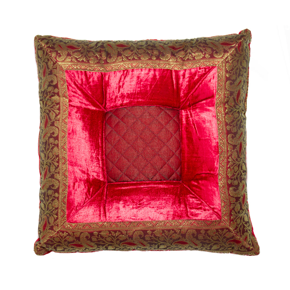 3" x 18" x 18" Silk Red Pillow