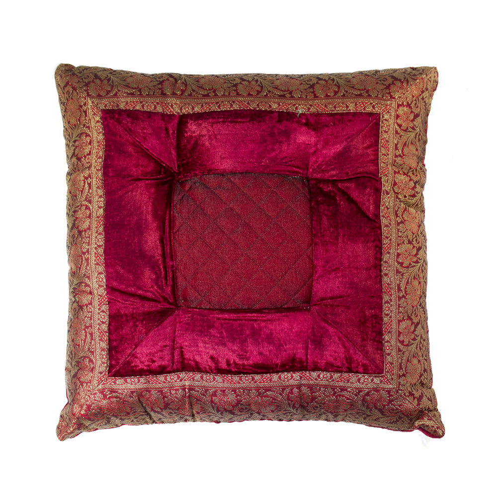 3" x 18" x 18" Silk Burgundy Pillow