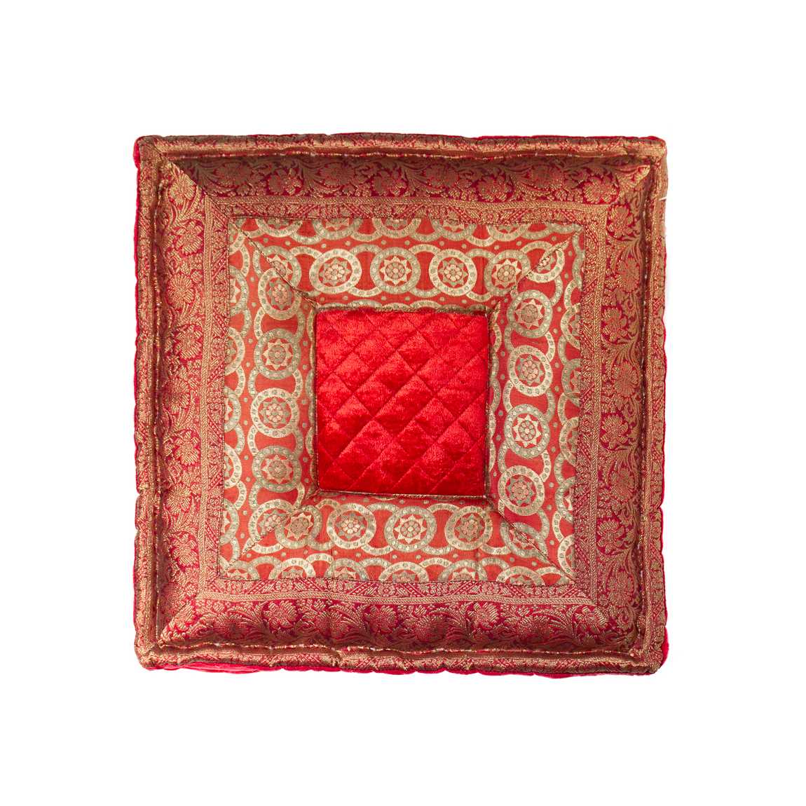 5" x 18" x 18" Silk Red Pillow