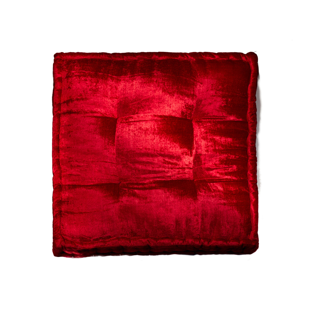 5" x 18" x 18" Silk Red Pillow