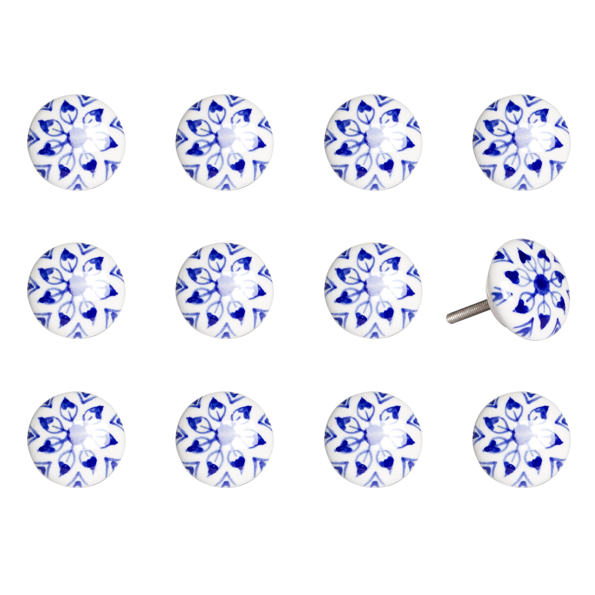1.5" x 1.5" x 1.5" Ceramic/Metal Multicolor 12 Pack Knob