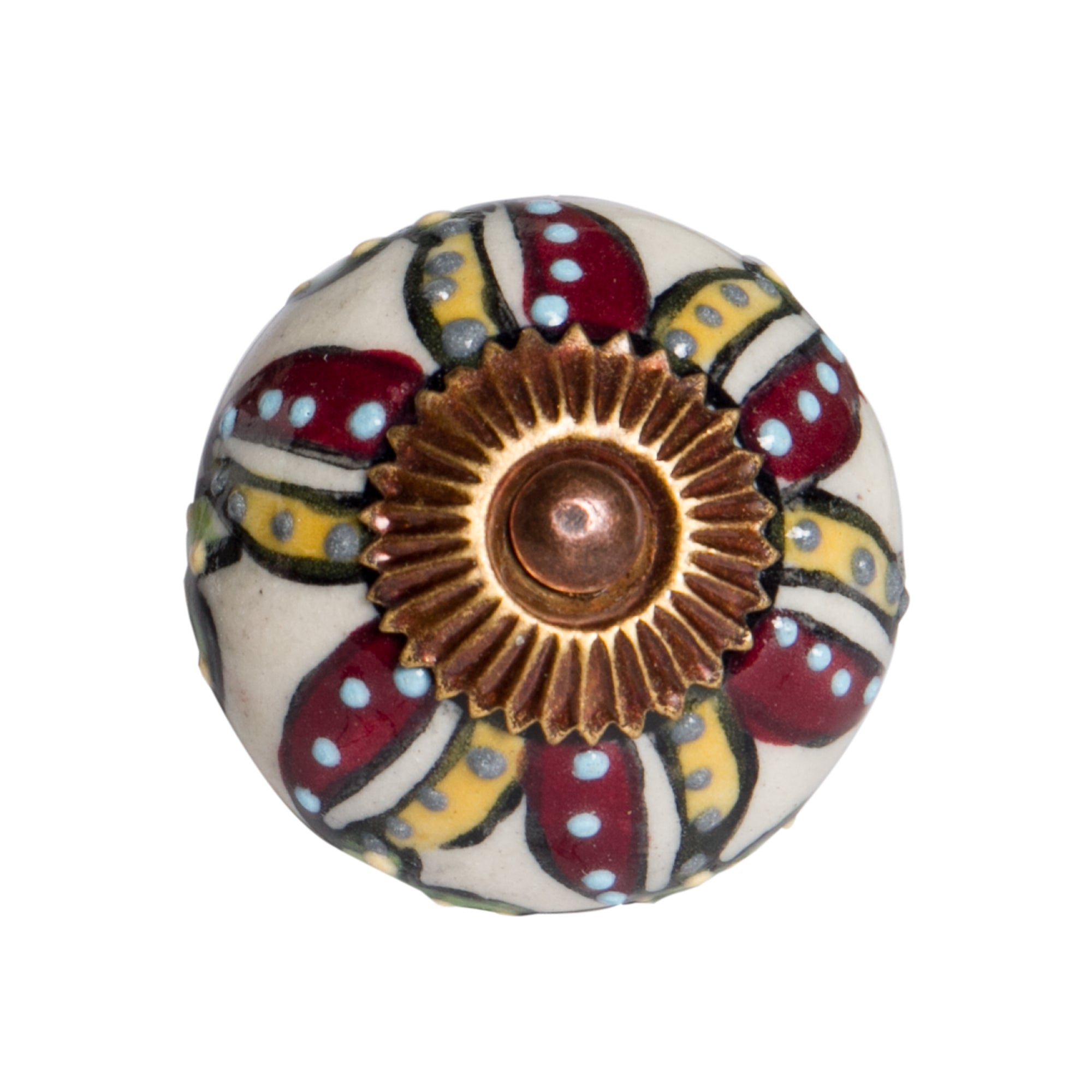 1.5" x 1.5" x 1.5" Ceramic/Metal Multicolor 12 Pack Knob