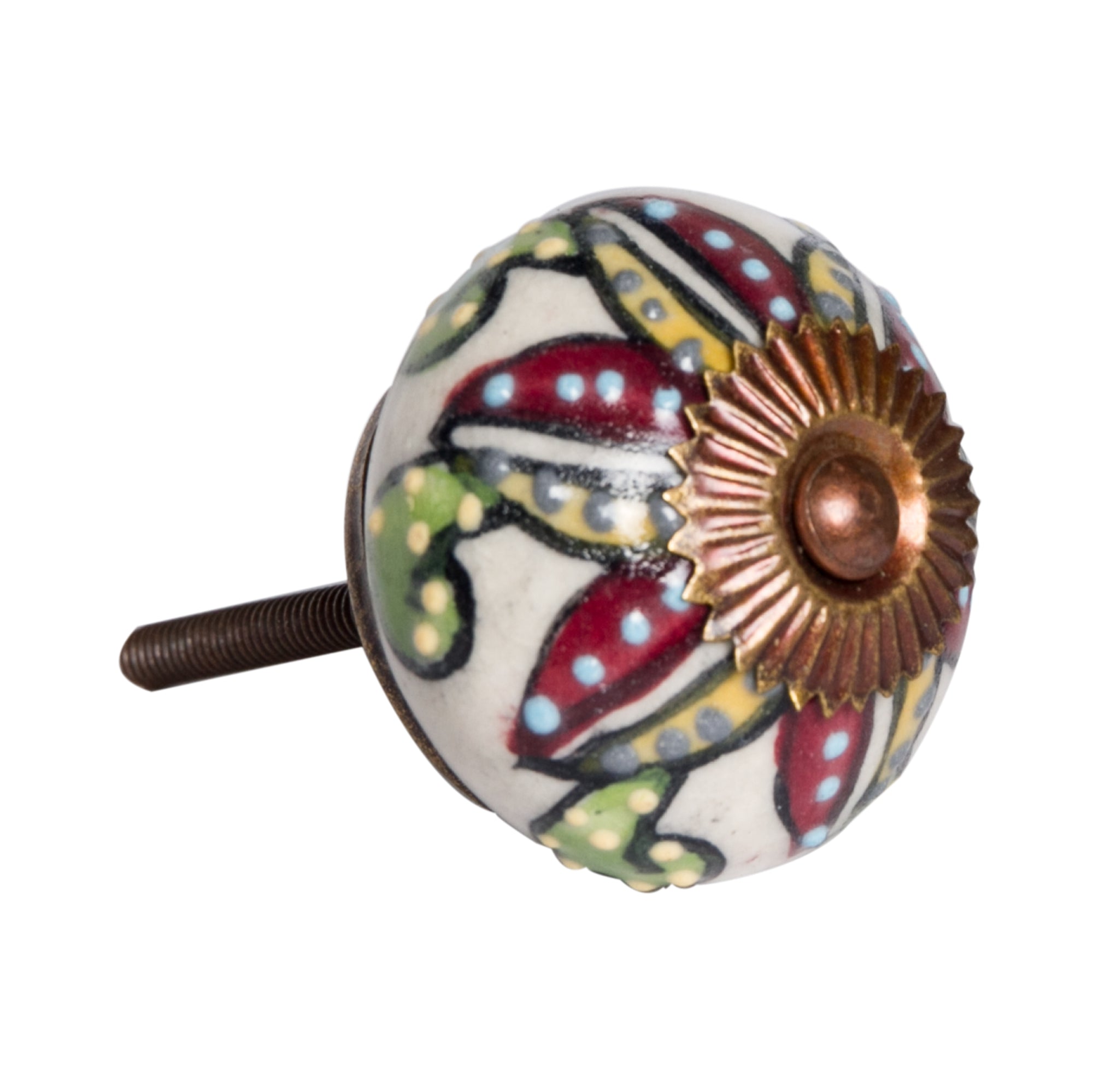 1.5" x 1.5" x 1.5" Ceramic/Metal Multicolor 12 Pack Knob