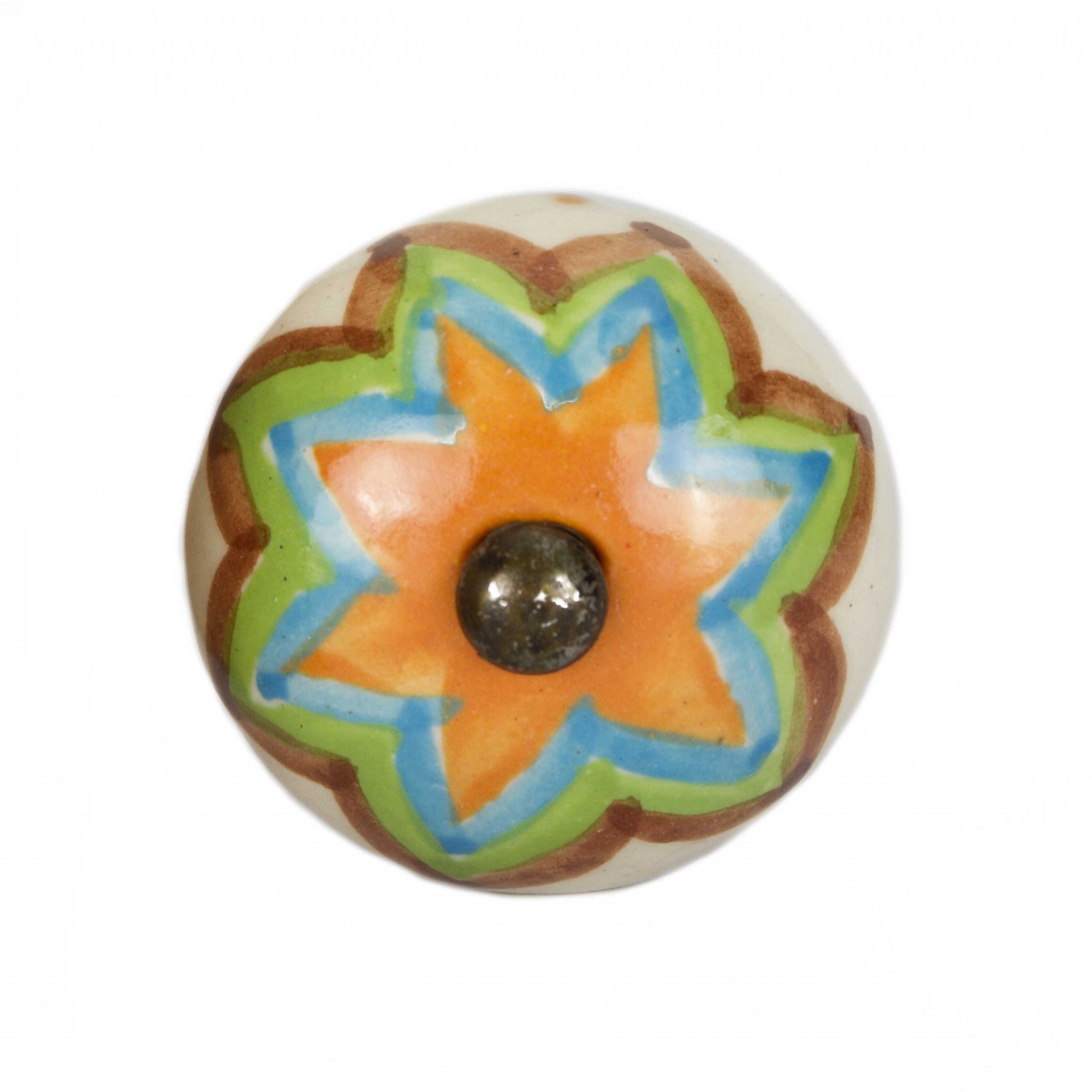 1.5" x 1.5" x 1.5" Ceramic/Metal Multicolor 12 Pack Knob