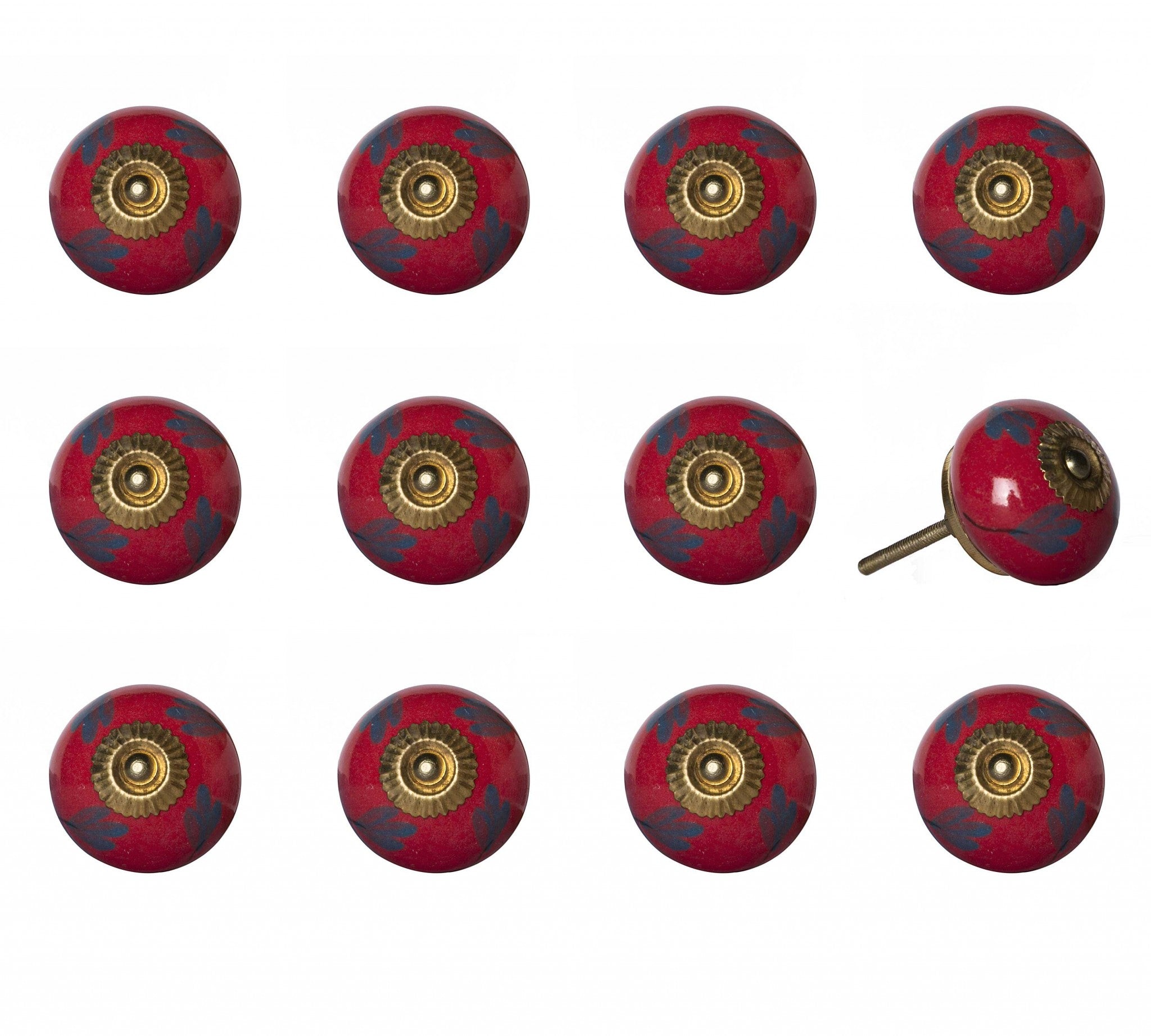 1.5" x 1.5" x 1.5" Ceramic/Metal Multicolor 12 Pack Knob