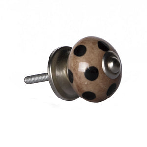 1.5" x 1.5" x 1.5" Ceramic/Metal Brown Black 12 Pack Knob