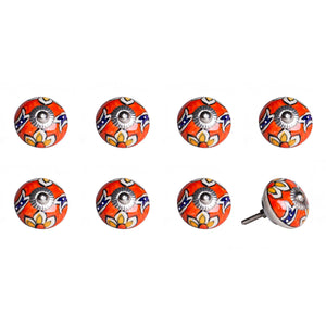 1.5" x 1.5" x 1.5" Ceramic/Metal Multicolor 8 Pack Knob