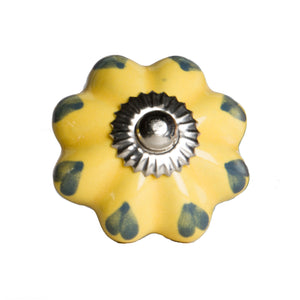 1.5" x 1.5" x 1.5" Ceramic/Metal Yellow & Green 12 Pack Knob