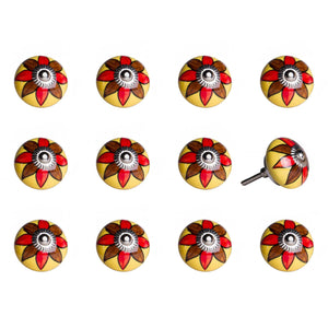 1.5" x 1.5" x 1.5" Ceramic/Metal Multicolor 12 Pack Knob