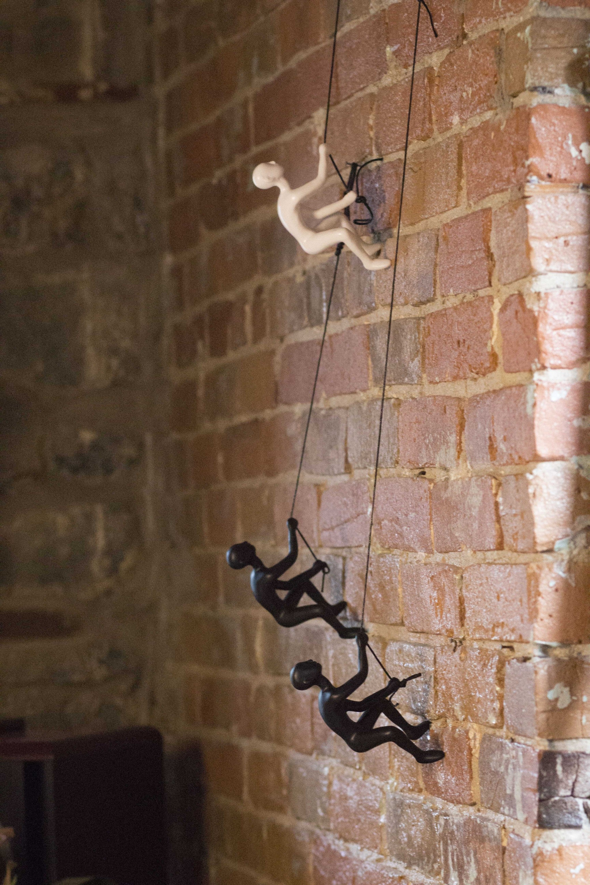 6" x 3" x 3" Resin Black 2 Pack Climbing Man