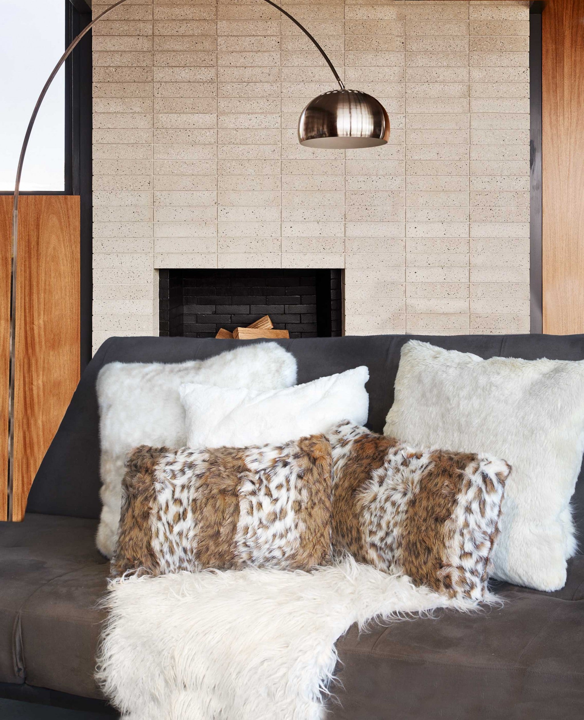 20" x 12" x 5" Acrylic Plush, Polyester, Polyfill Lynx 2 Pack Pillow