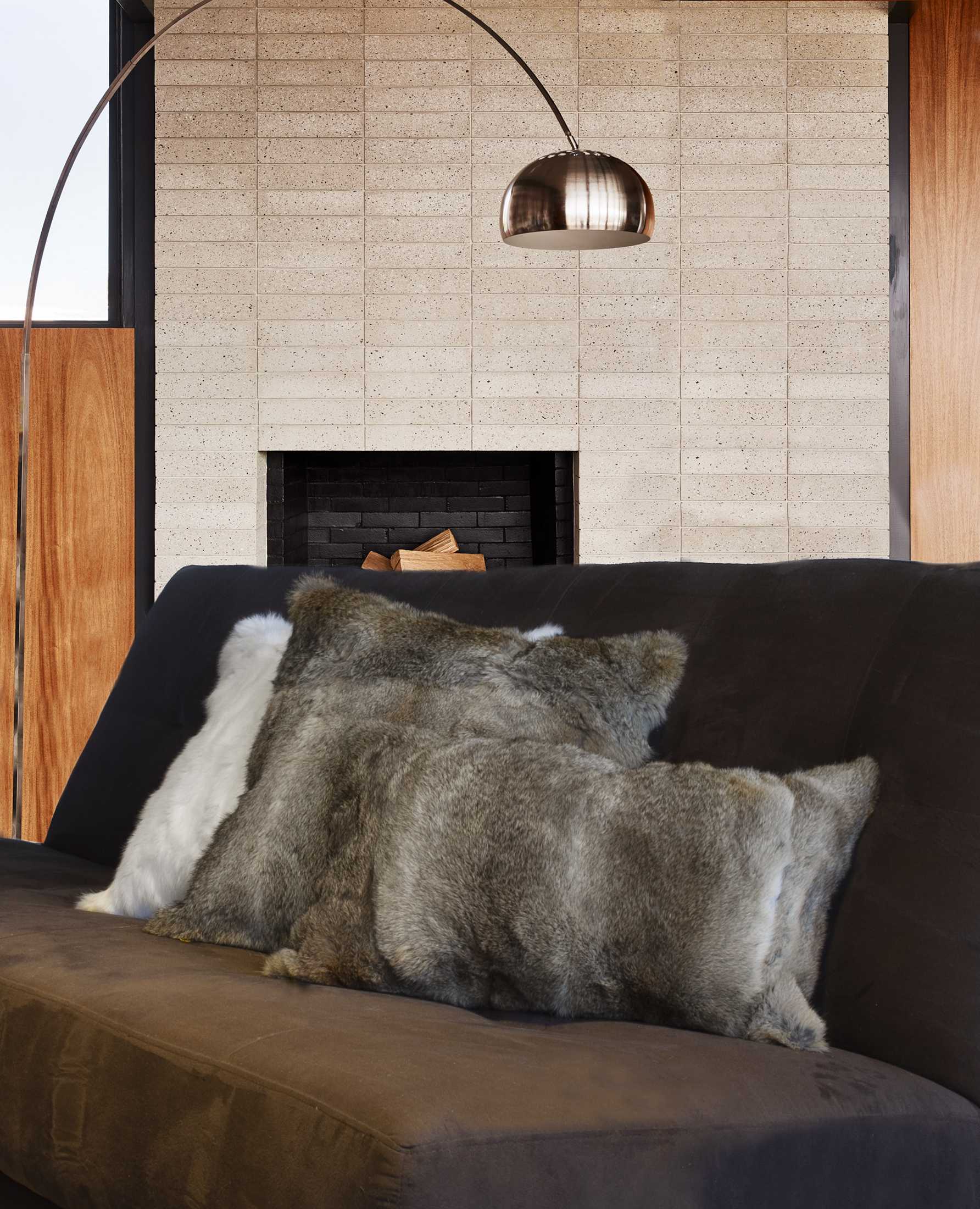 5" x 18" x 18" 100% Natural Rabbit Fur Hazelnut Pillow