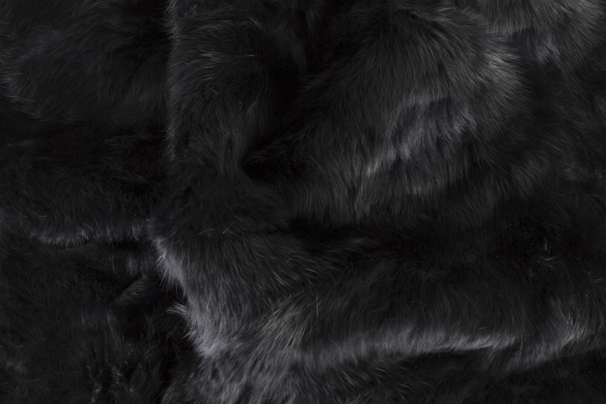 2" x 50" x 60" 100 Natural Rabbit Fur Black Throw Blanket