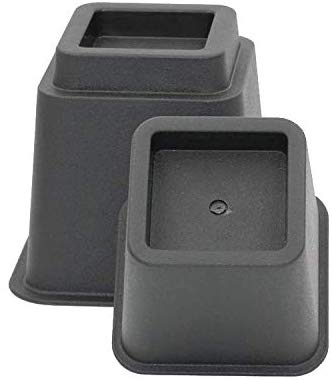 3" 5" or 8" Black Adjustable Bed Risers or Furniture Legs Set of 4
