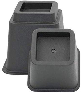 3" 5" or 8" Black Adjustable Bed Risers or Furniture Legs Set of 4