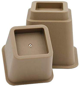 3" 5" or 8" Brown Adjustable Bed Risers or Furniture Legs Set of 4
