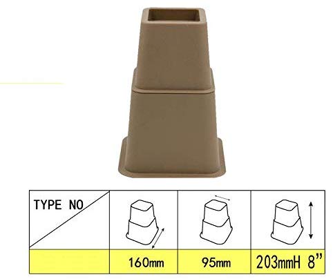 3" 5" or 8" Brown Adjustable Bed Risers or Furniture Legs Set of 4