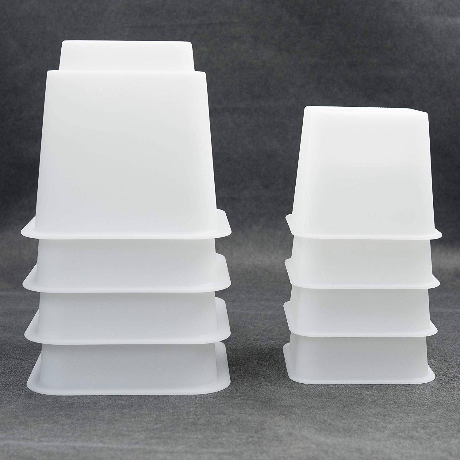 3" 5" or 8" White Adjustable Bed Risers or Furniture Legs Set of 4