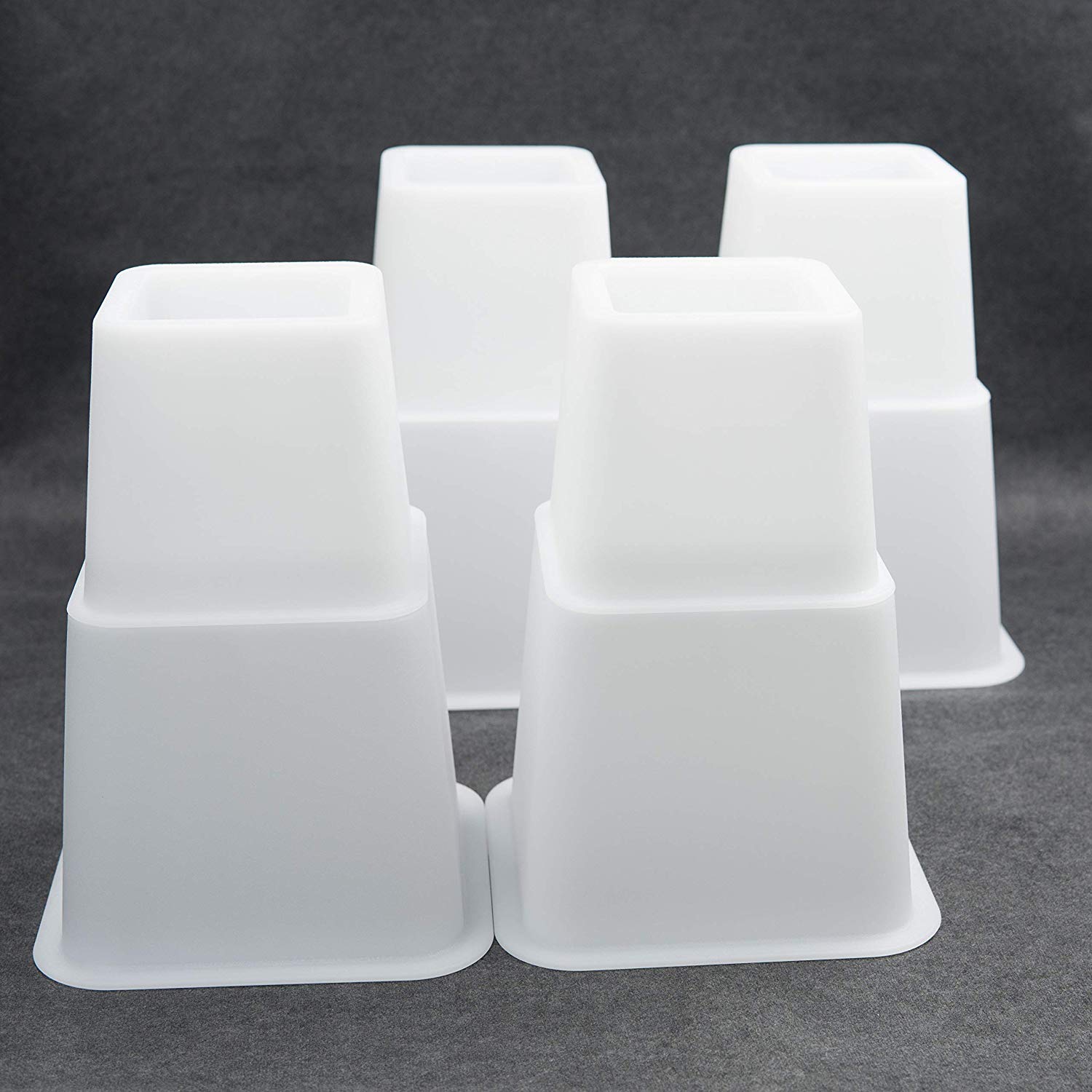 3" 5" or 8" White Adjustable Bed Risers or Furniture Legs Set of 4