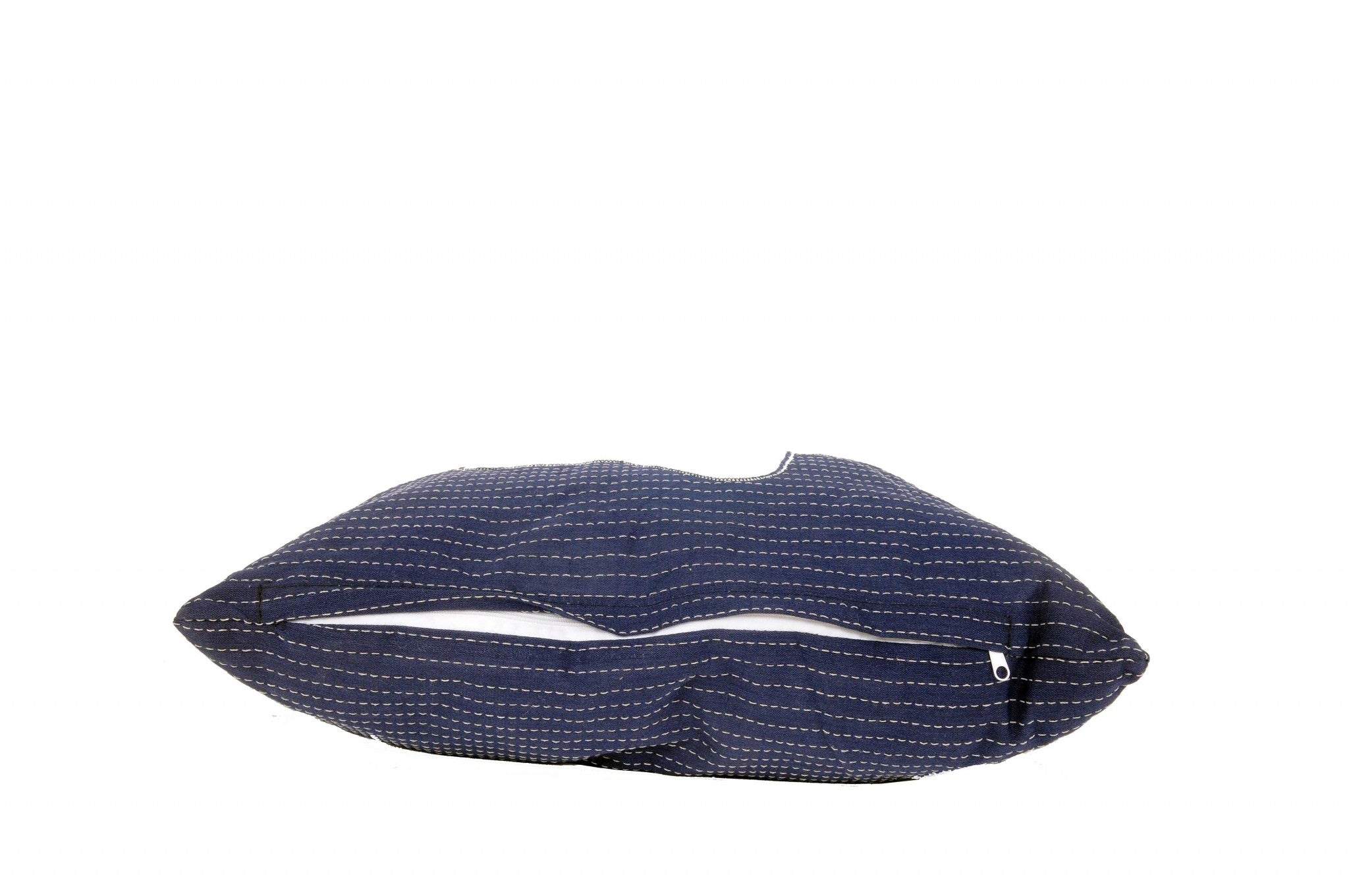 Blue Square Accent Pillow with Nautical White Star